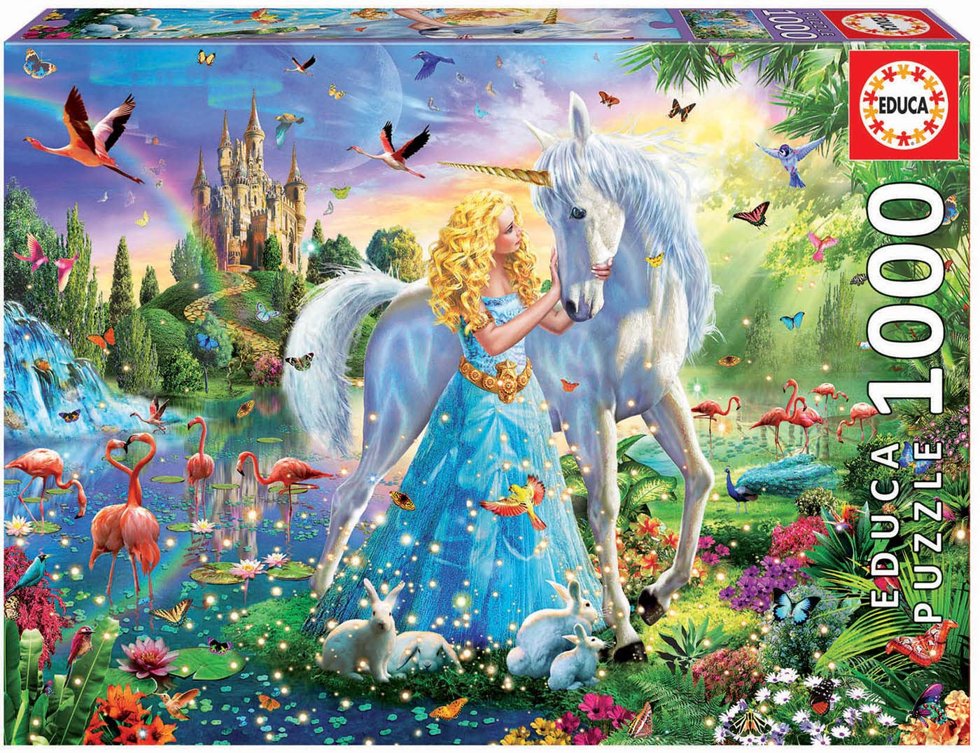 educa-prinzessin-und-einhorn-puzzle-1000-teile-fantasy-17654 image 1