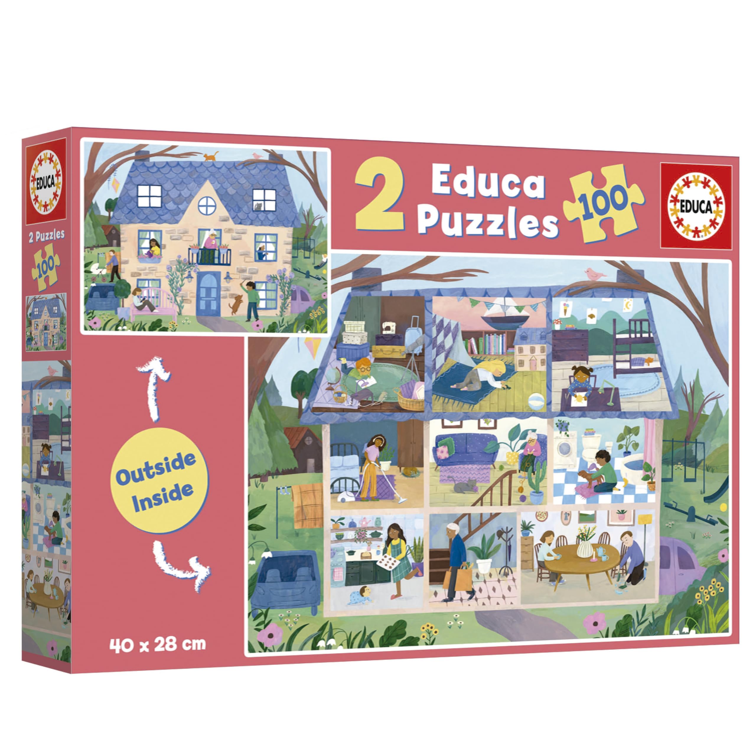 educa-kinderpuzzle-zuhause-19957-2x100-teile-haus-ab-6-jahren image 3