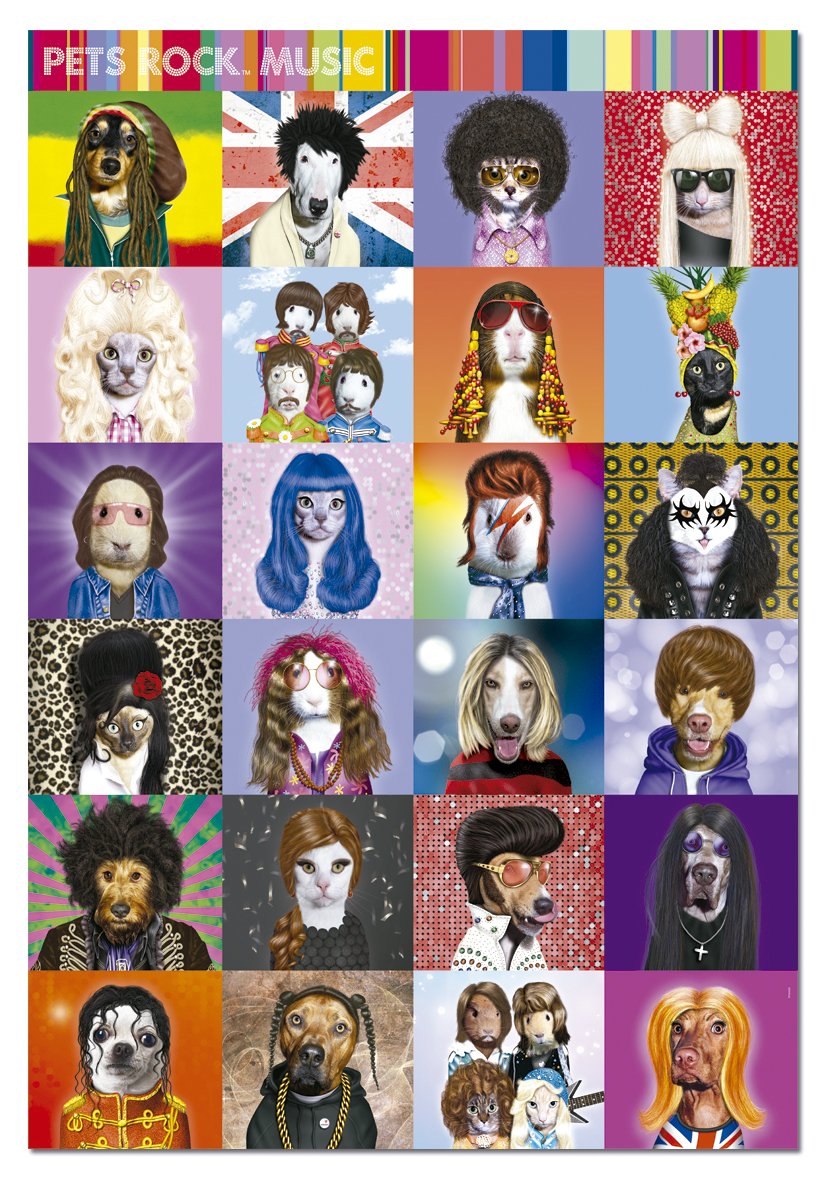 educa-pets-rock-musik-puzzle-1000-teile-15554-tiere image 2