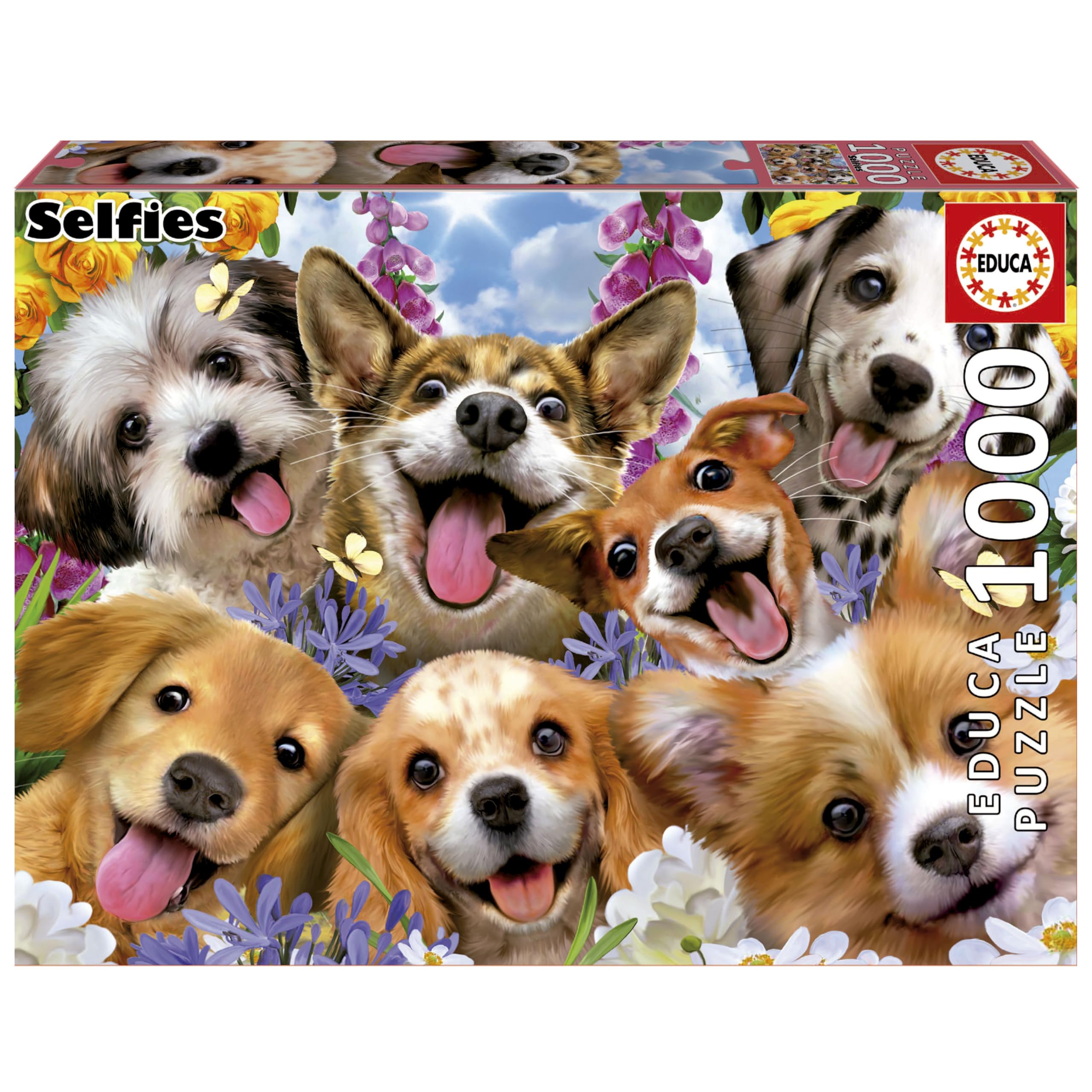 educa-19931-welpen-selfie-1000-teile-hunde-puzzle-ab-14-jahren image 1