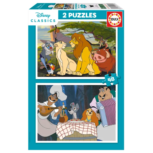educa-kinderpuzzle-disney-tiere-19996-2x48-teile-ab-4-jahren image 1