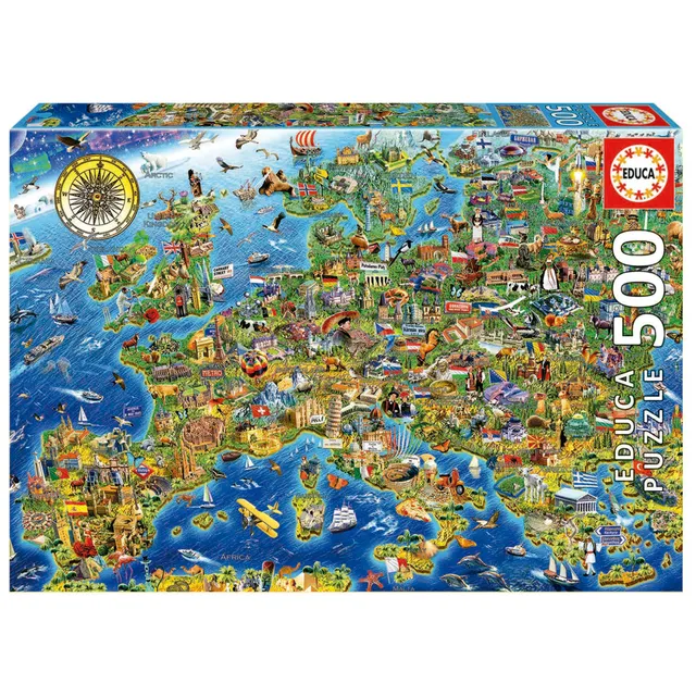 educa-verr-ckte-europakarte-puzzle-500-teile-ab-11-jahren image 1