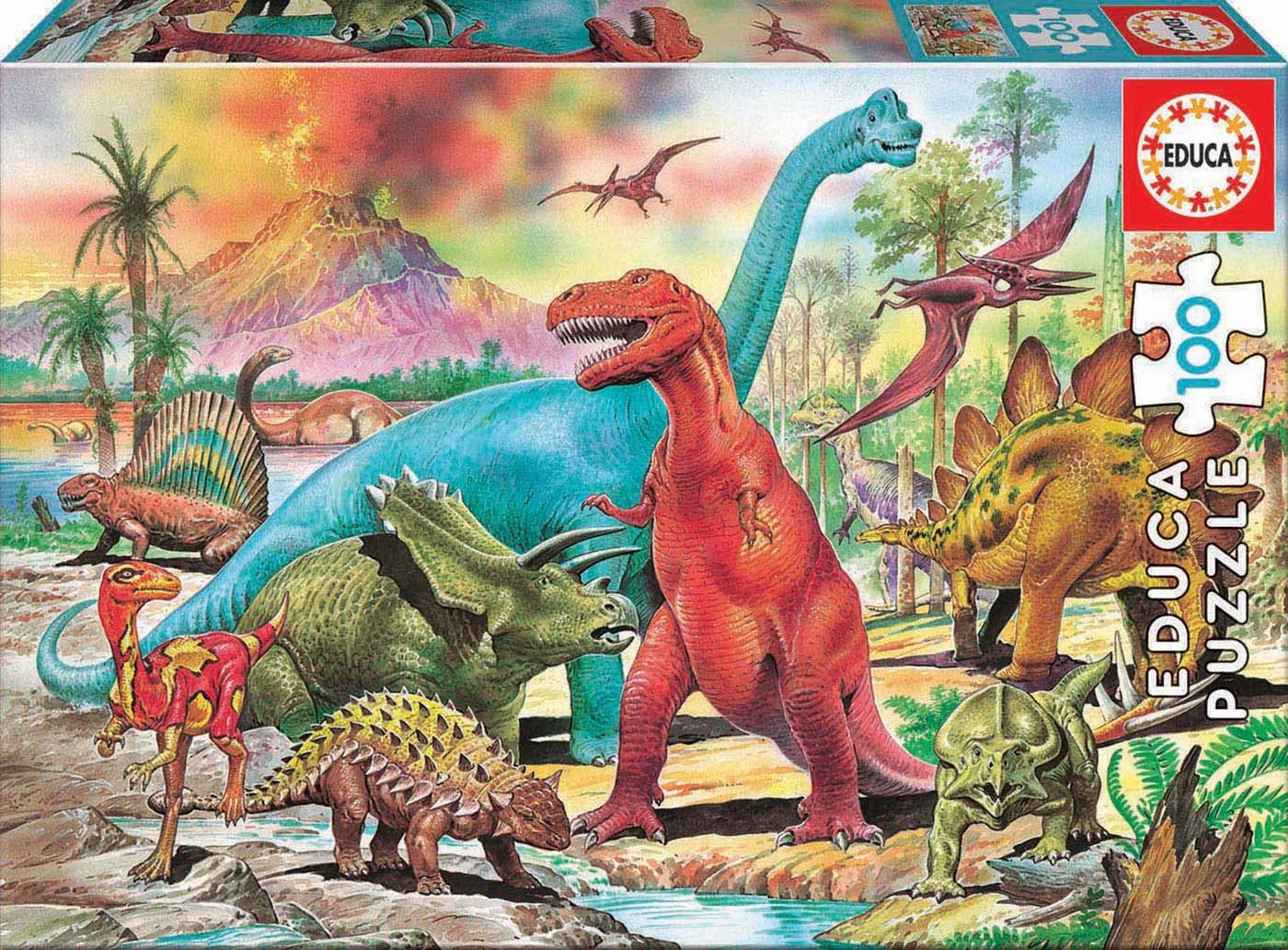 educa-dinosaurier-kinderpuzzle-100-teile-ab-6-jahren-t-rex image 1