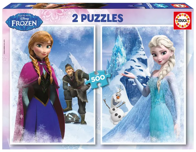 educa-16280-disney-frozen-puzzle-2x500-teile-48x34-cm image 1