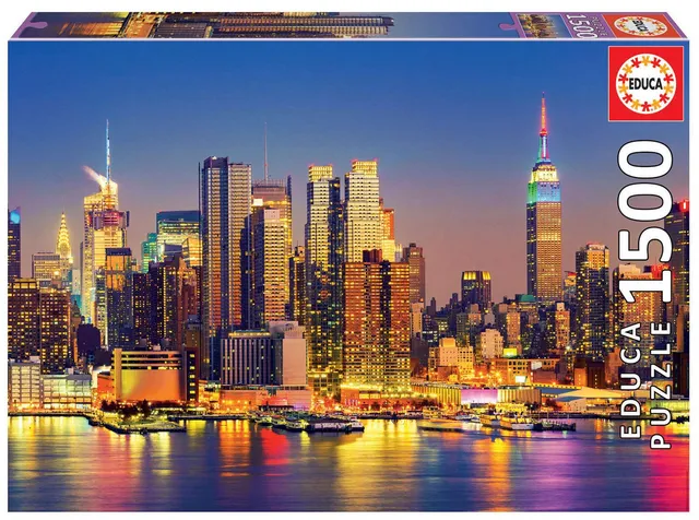educa-18466-manhattan-bei-nacht-puzzle-1500-teile-skyline image 1