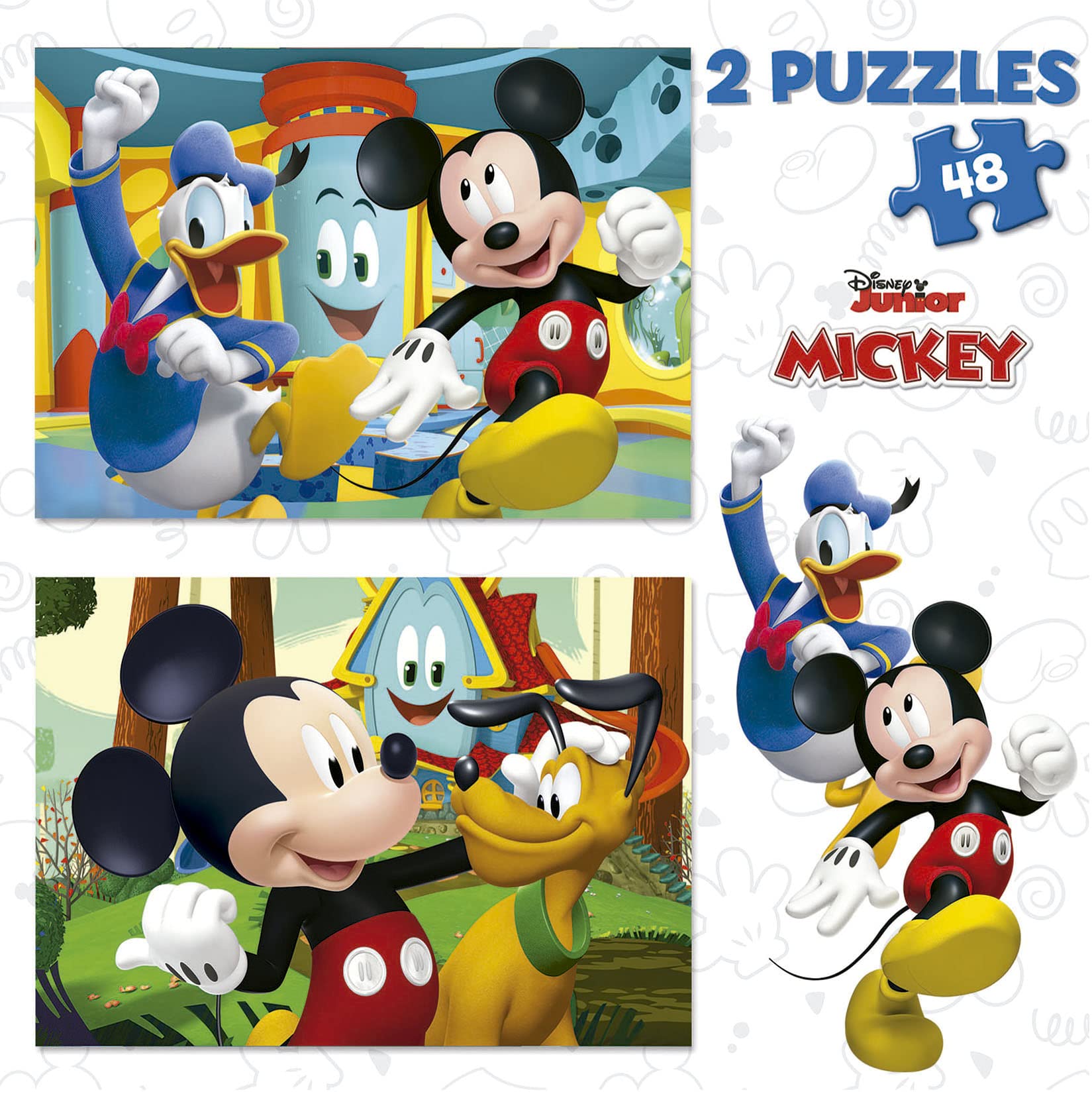 educa-19312-mickey-mouse-funhouse-puzzle-set-2x48-teile image 2