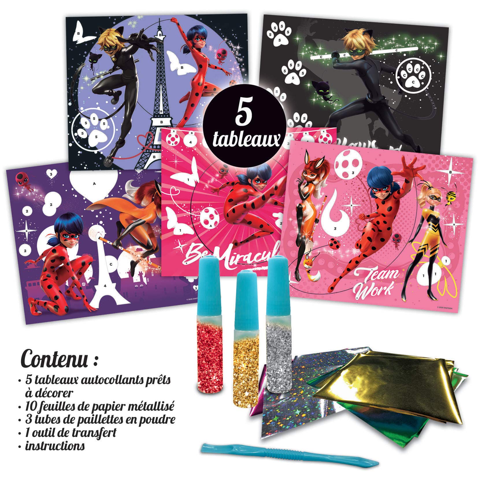 educa-18928-miraculous-ladybug-glitzerbilder-bastelset image 2