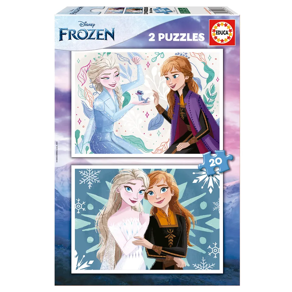 educa-die-eisk-nigin-kinderpuzzle-2x20-teile-frozen-elsa-anna image 1