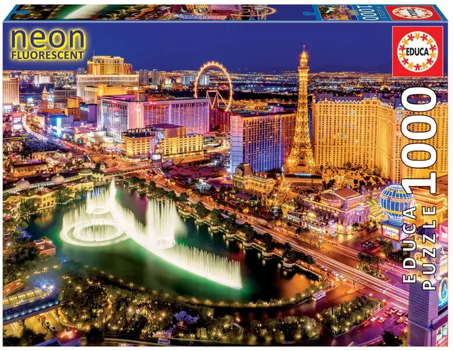educa-16761-las-vegas-leuchtpuzzle-1000-teile-neon image 1