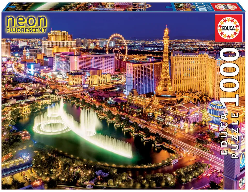 educa-16761-las-vegas-leuchtpuzzle-1000-teile-neon image 1