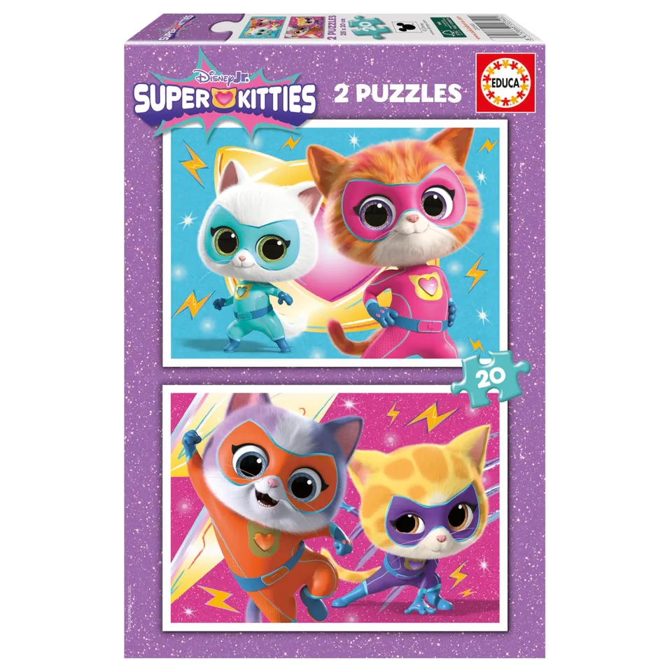 educa-kinderpuzzle-superkitties-20340-2x20-teile-ab-4-jahren image 1