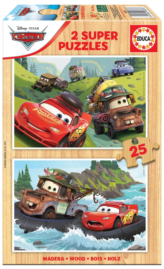 educa-cars-holzpuzzle-2x25-teile-kinder-ab-3-jahren-pixar image 1