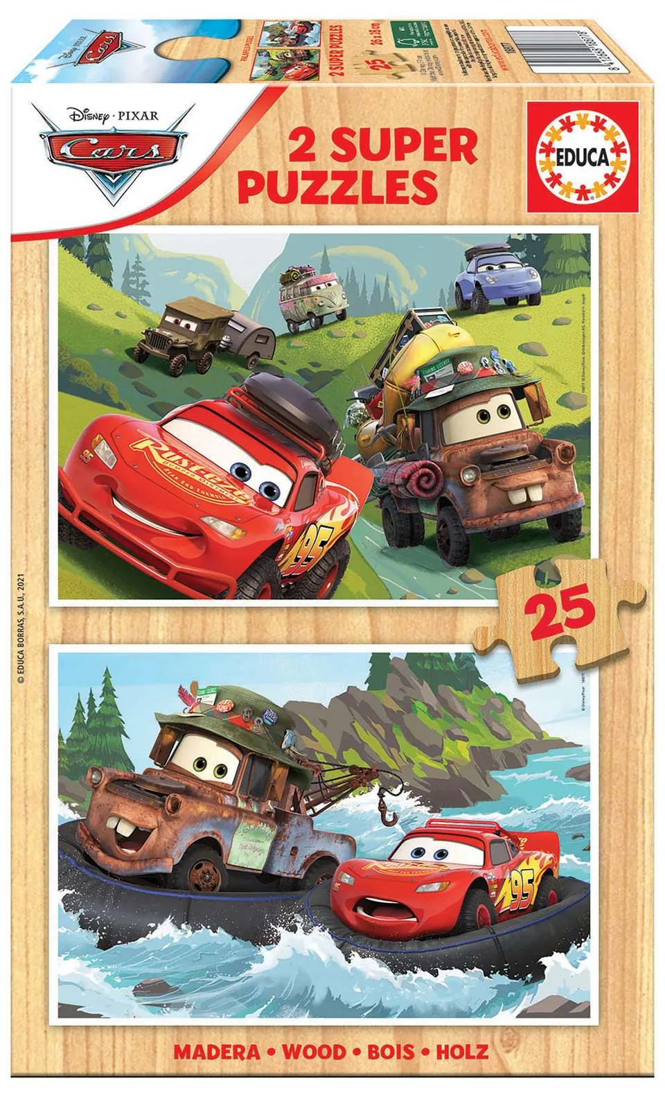 educa-cars-holzpuzzle-2x25-teile-kinder-ab-3-jahren-pixar image 1