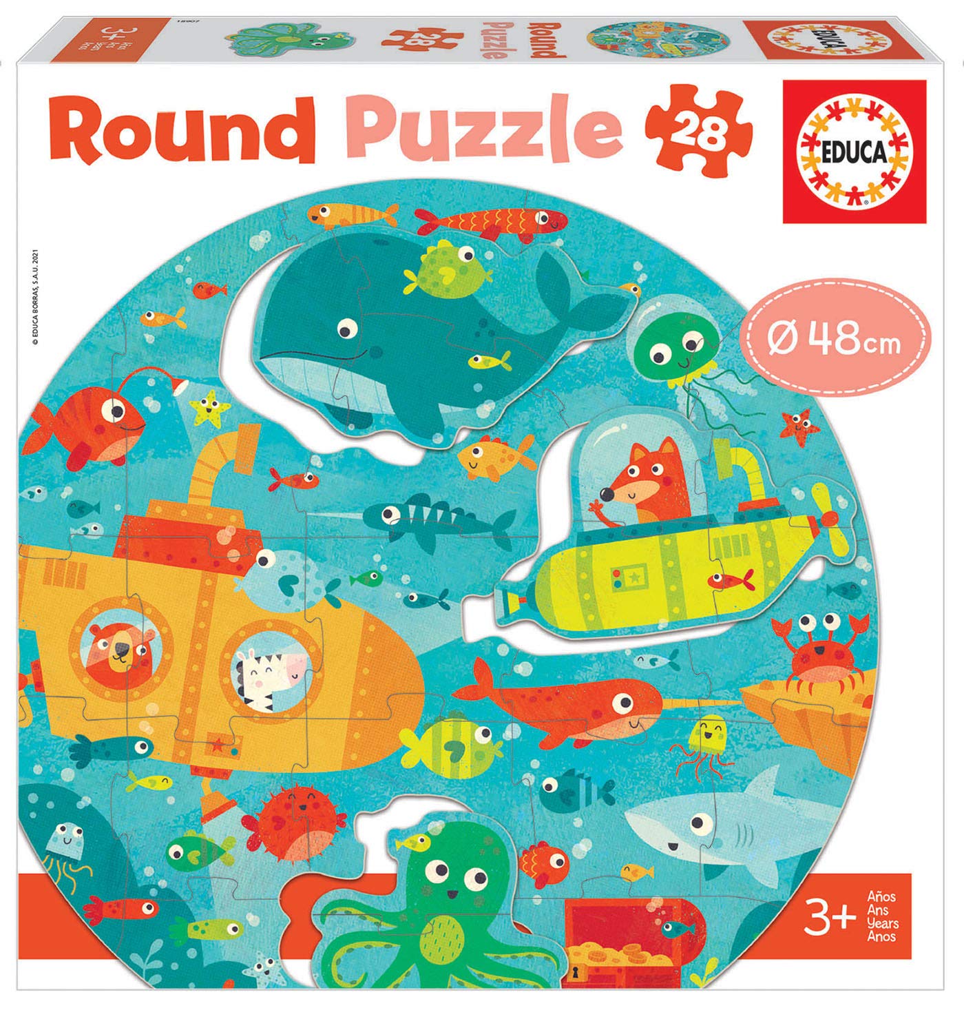 educa-18907-unterwasserwelt-rund-puzzle-28-teile-ab-3-jahren image 1