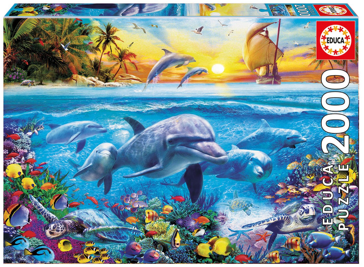 educa-delfinfamilie-17672-2000-teile-puzzle-delfine-96-x-68-cm image 1