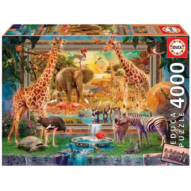 educa-19285-die-savanne-erwacht-puzzle-4000-teile-tiere image 1