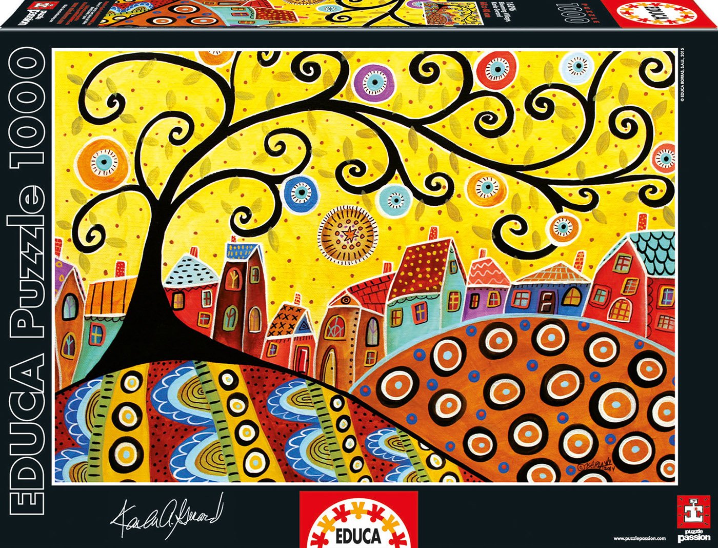 educa-blooming-village-puzzle-1000-teile-karla-gerard image 1