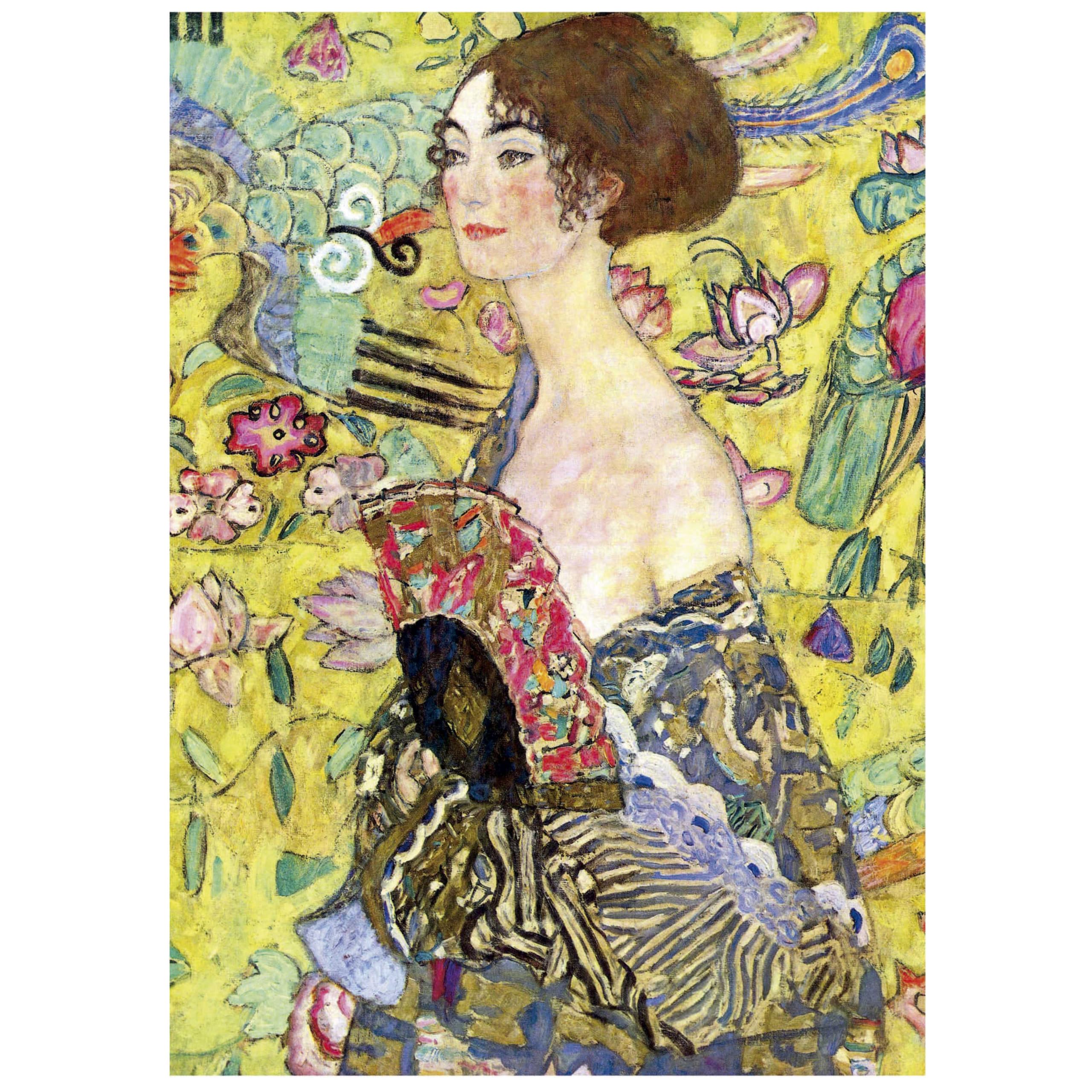 educa-19932-dame-mit-f-cher-puzzle-1000-teile-klimt image 3