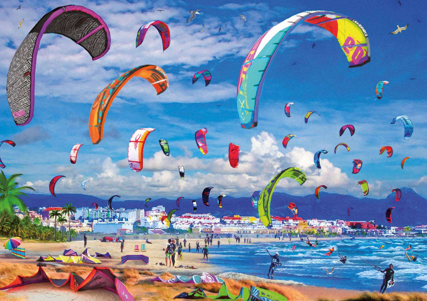 educa-17693-kitesurfing-puzzle-1000-teile-68x48-cm-mit-kleber image 2