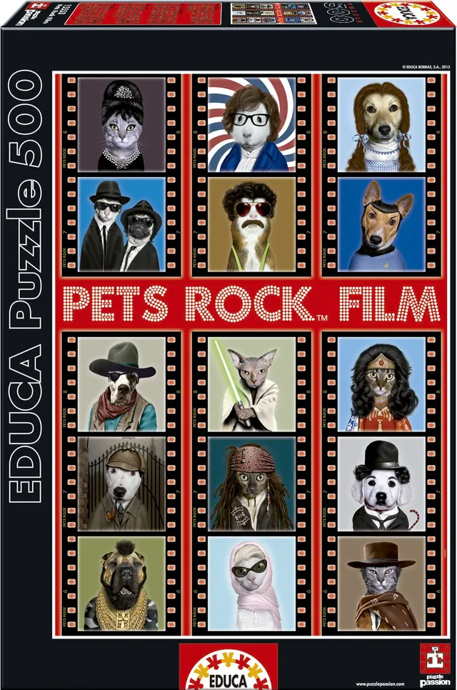 educa-15553-pets-rock-film-puzzle-500-teile-tiere image 1