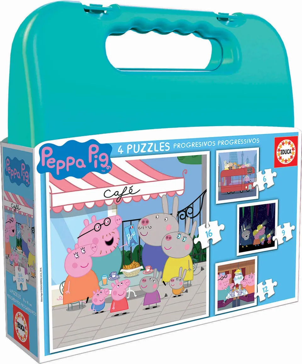 educa-peppa-wutz-puzzle-koffer-6-9-12-16-teile-ab-3 image 1