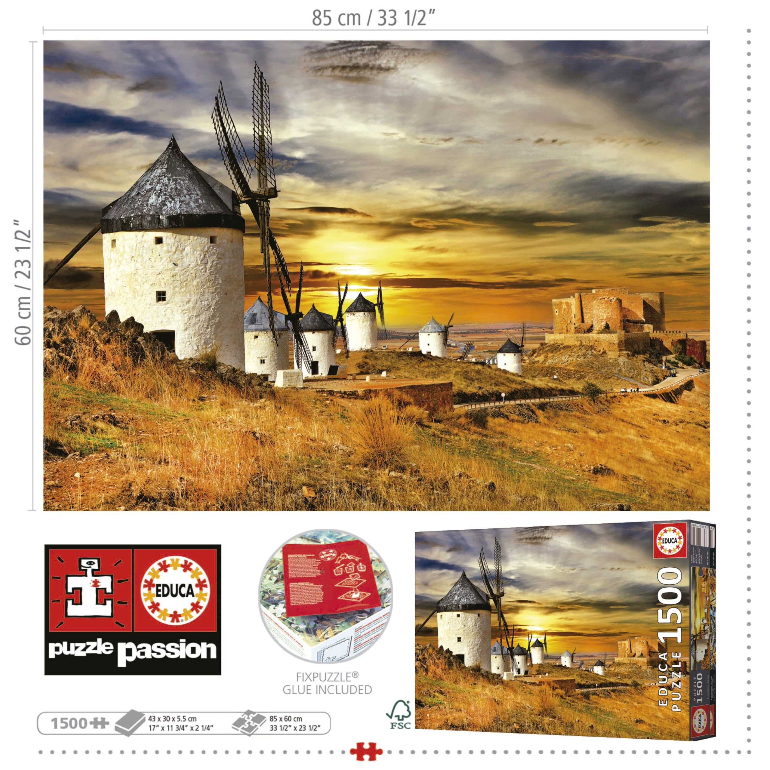 educa-19618-windm-hlen-consuegra-puzzle-1500-teile-abendrot image 3
