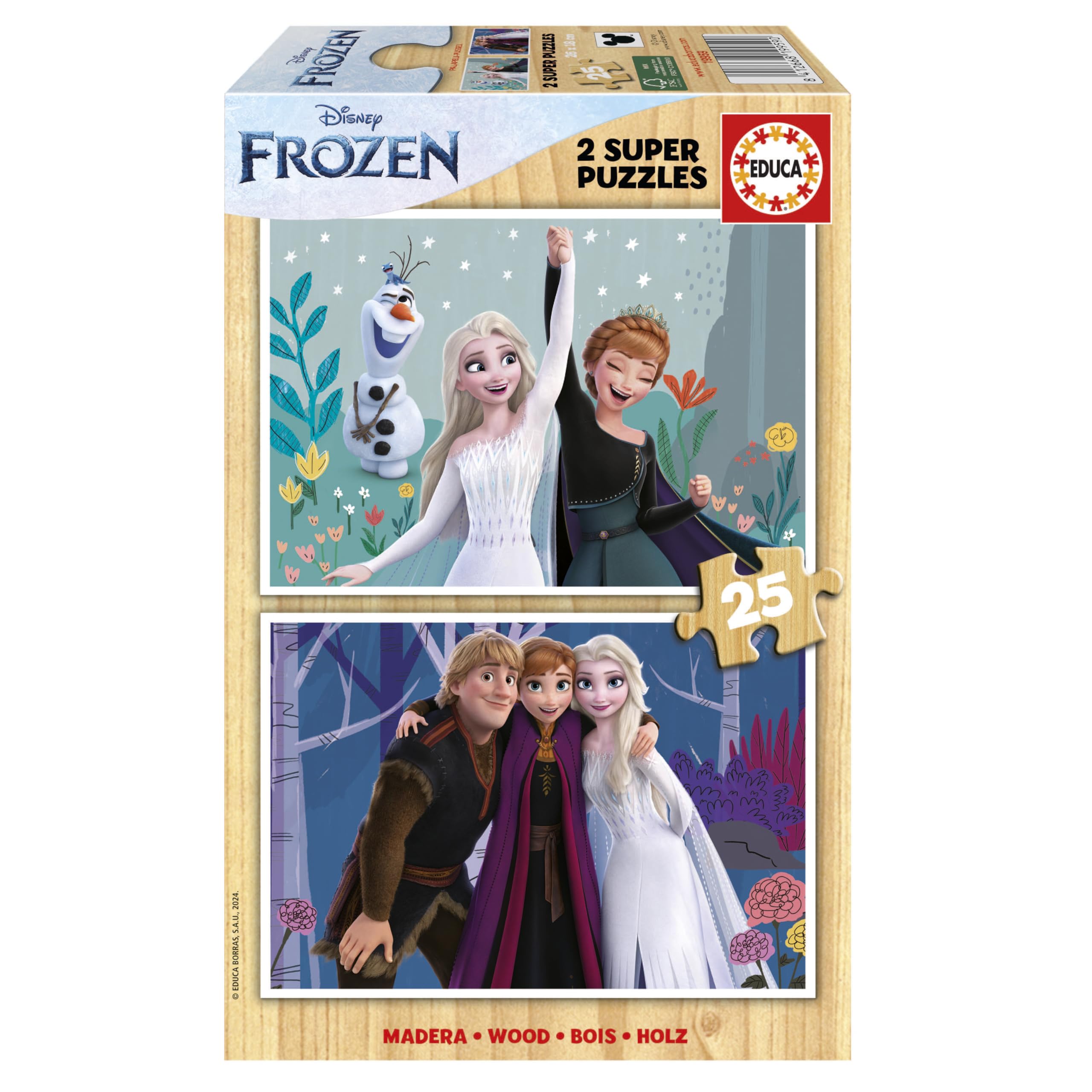 educa-k-nigin-des-schnees-19959-2x25-holzpuzzle-eisk-nigin image 1