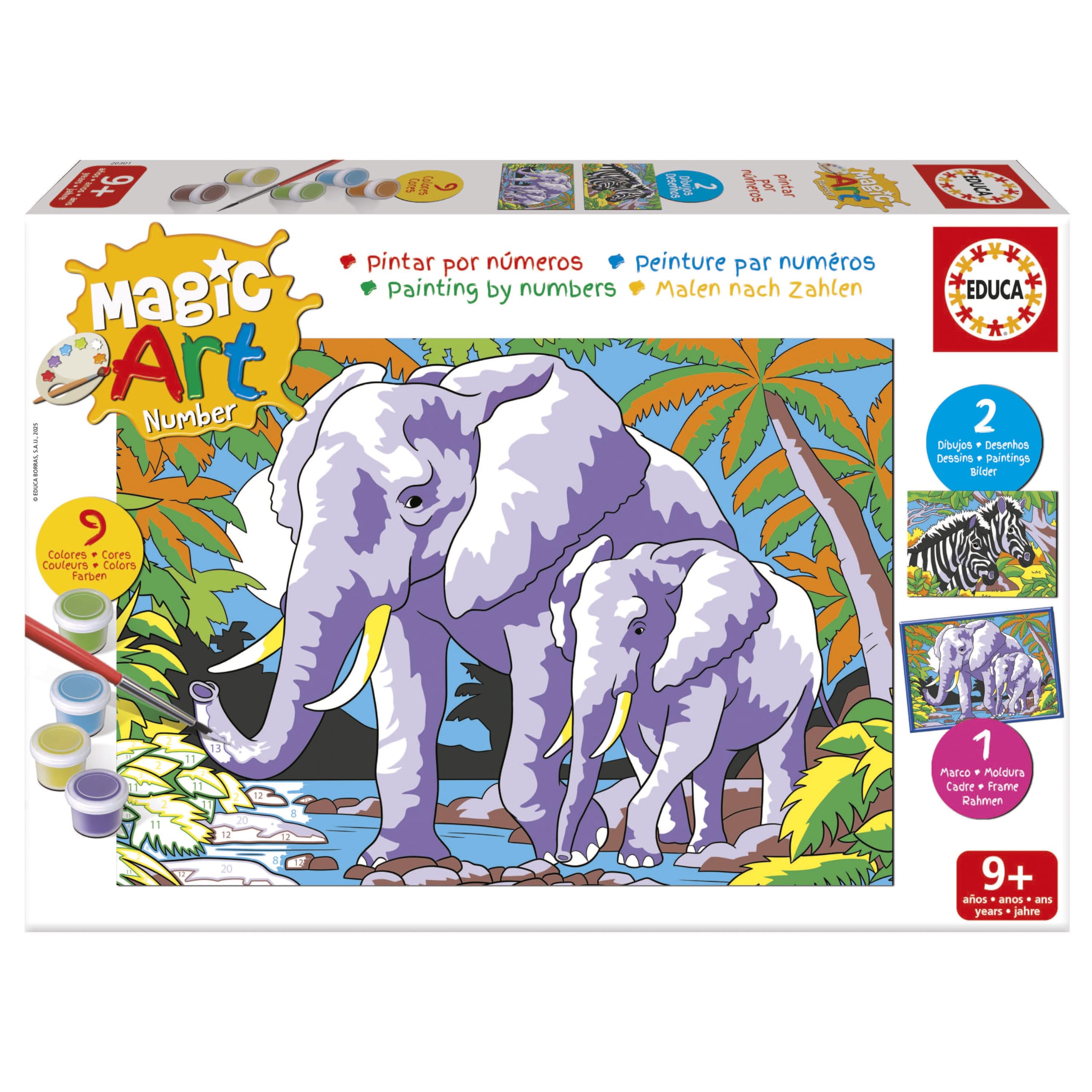 educa-magic-art-number-malen-nach-zahlen-wilde-tiere-20301-ab-9-j image 1