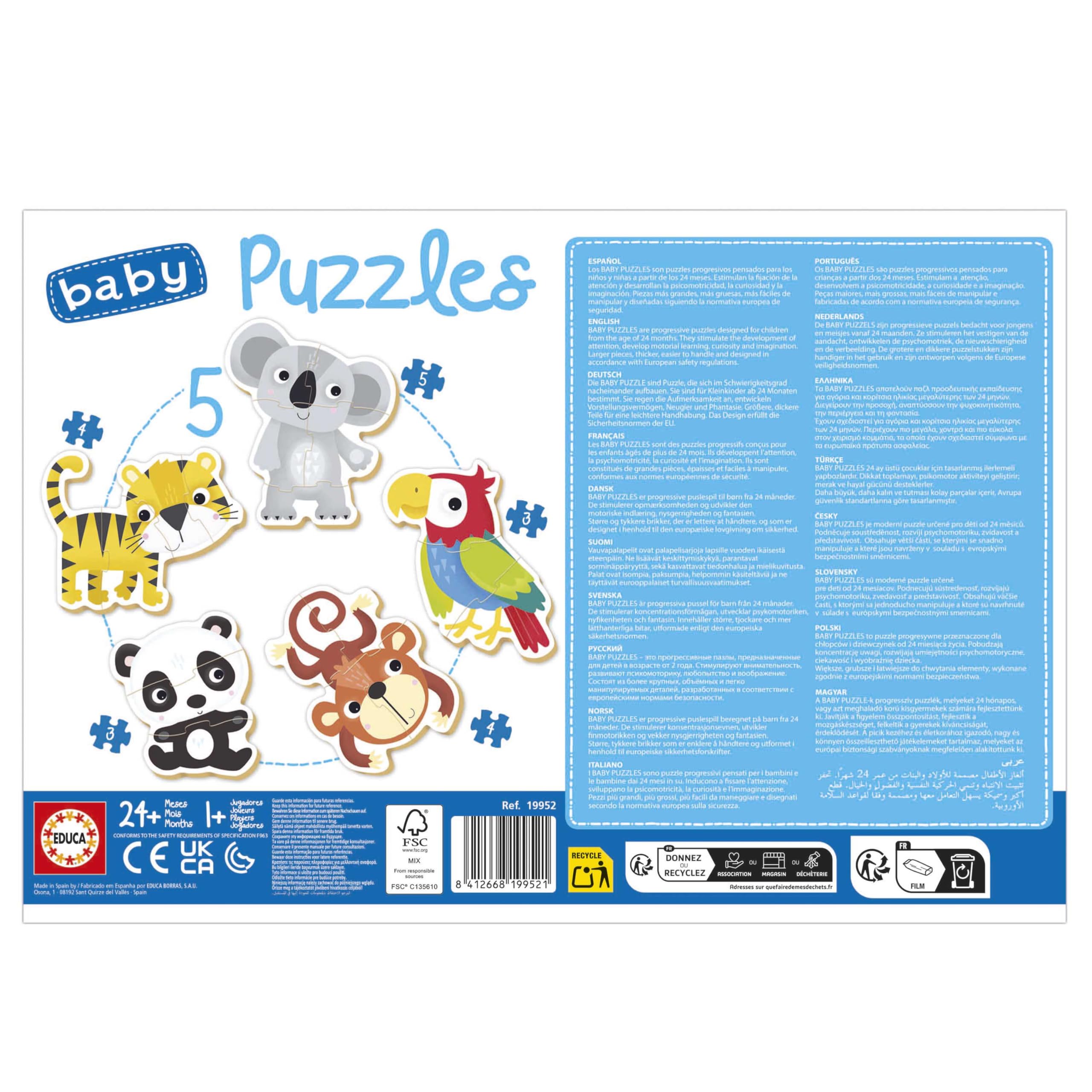 educa-19952-baby-puzzle-wildtiere-5in1-babypuzzle-ab-2-jahren image 3