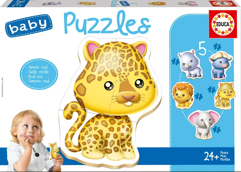 educa-wilde-tiere-14197-baby-puzzle-set-5-puzzle-ab-2-jahre image 1