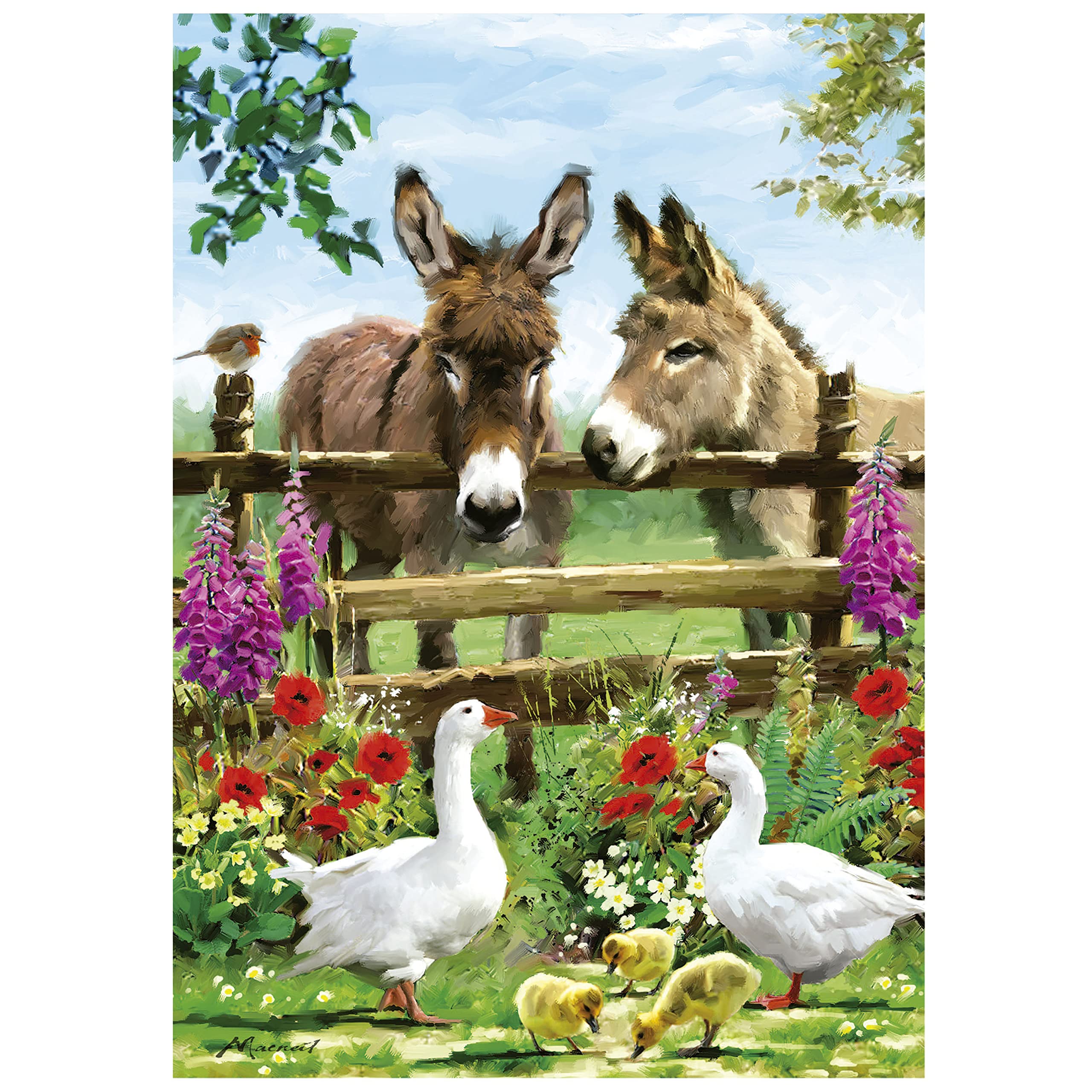 educa-19553-esel-puzzle-500-teile-tiermotiv-g-nse-34x48 image 2