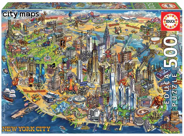 educa-18453-new-york-city-maps-puzzle-500-teile image 1