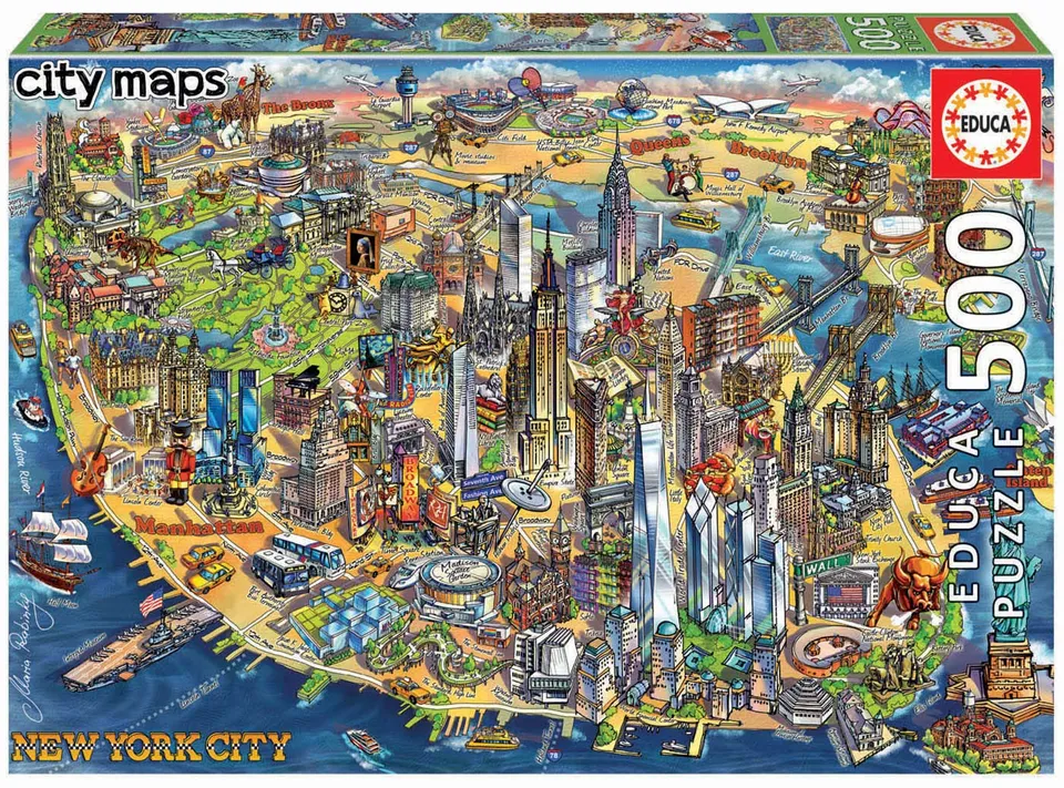 educa-18453-new-york-city-maps-puzzle-500-teile image 1