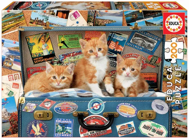 educa-k-tzchen-reisekoffer-puzzle-200-teile-retro image 1