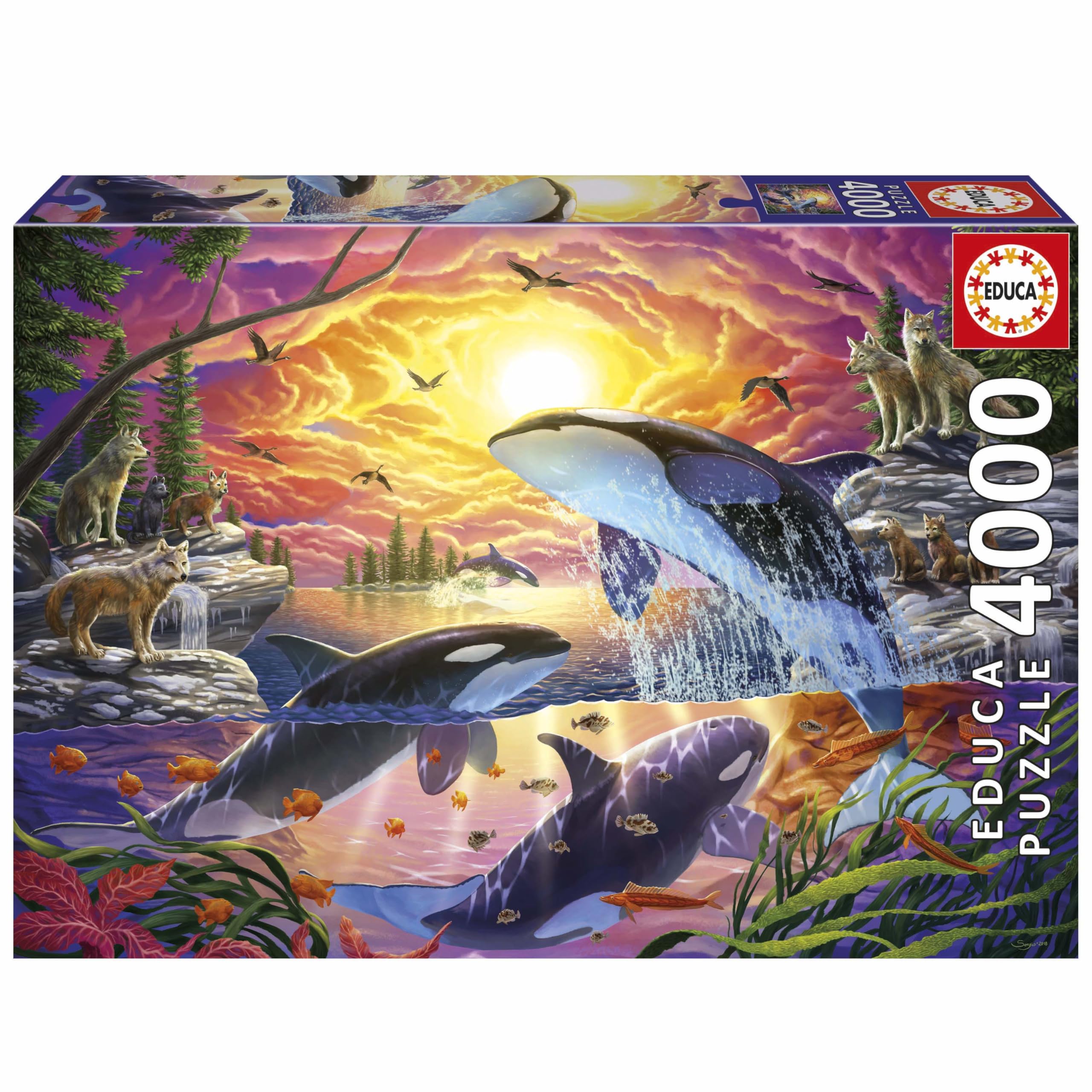 educa-20259-orcas-und-w-lfe-puzzle-4000-teile-136x96-ab-14 image 1