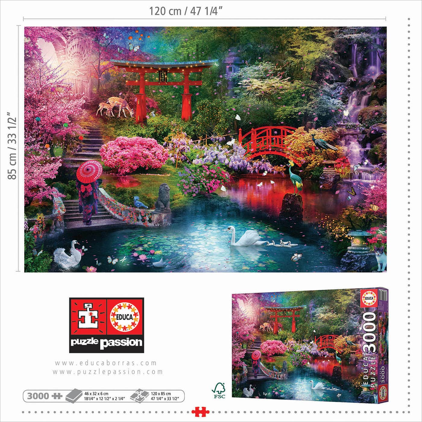 educa-japanischer-garten-puzzle-3000-teile-zen-kirschbl-te image 4