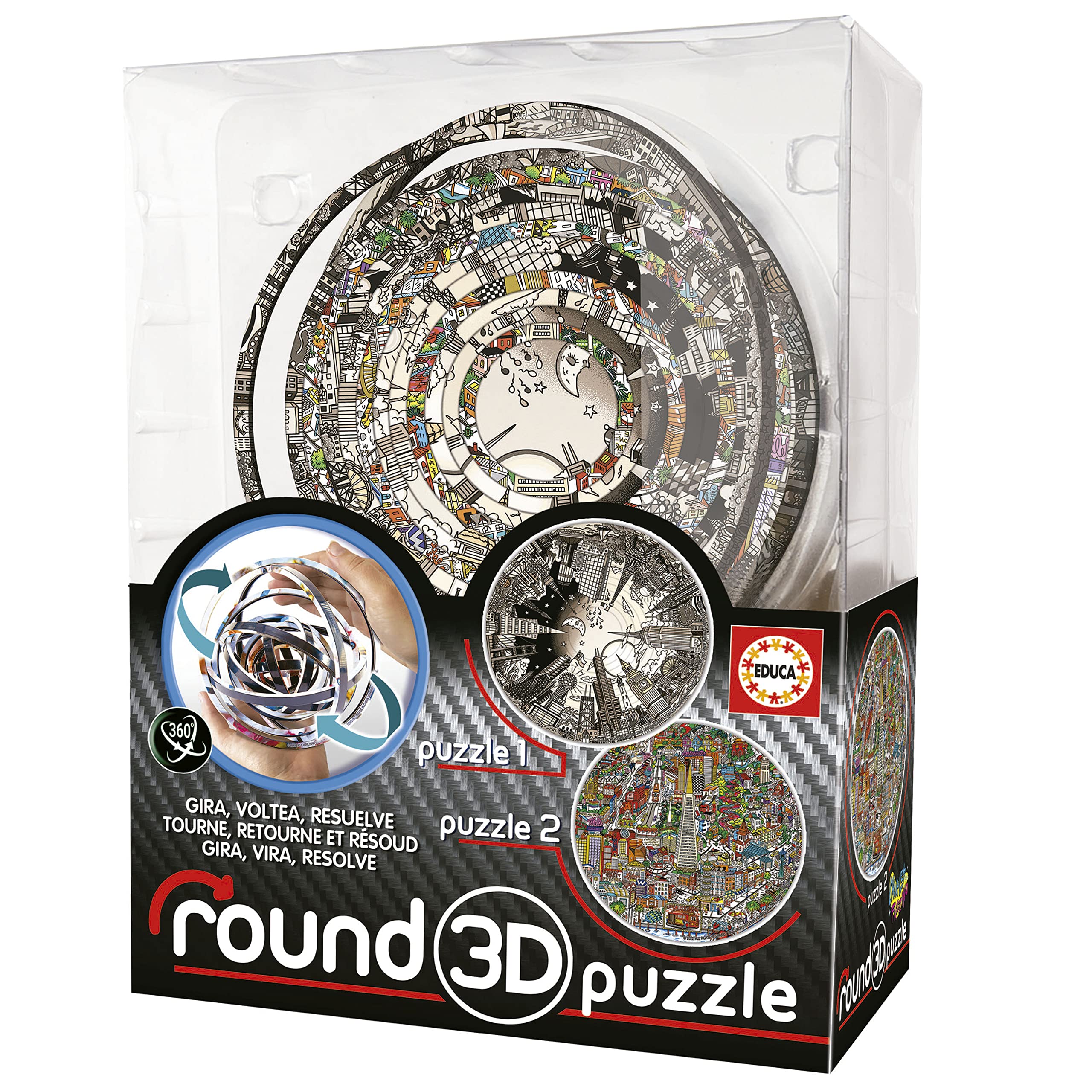 educa-19707-fazzino-3d-puzzle-rund-14-ringe-ab-8 image 1