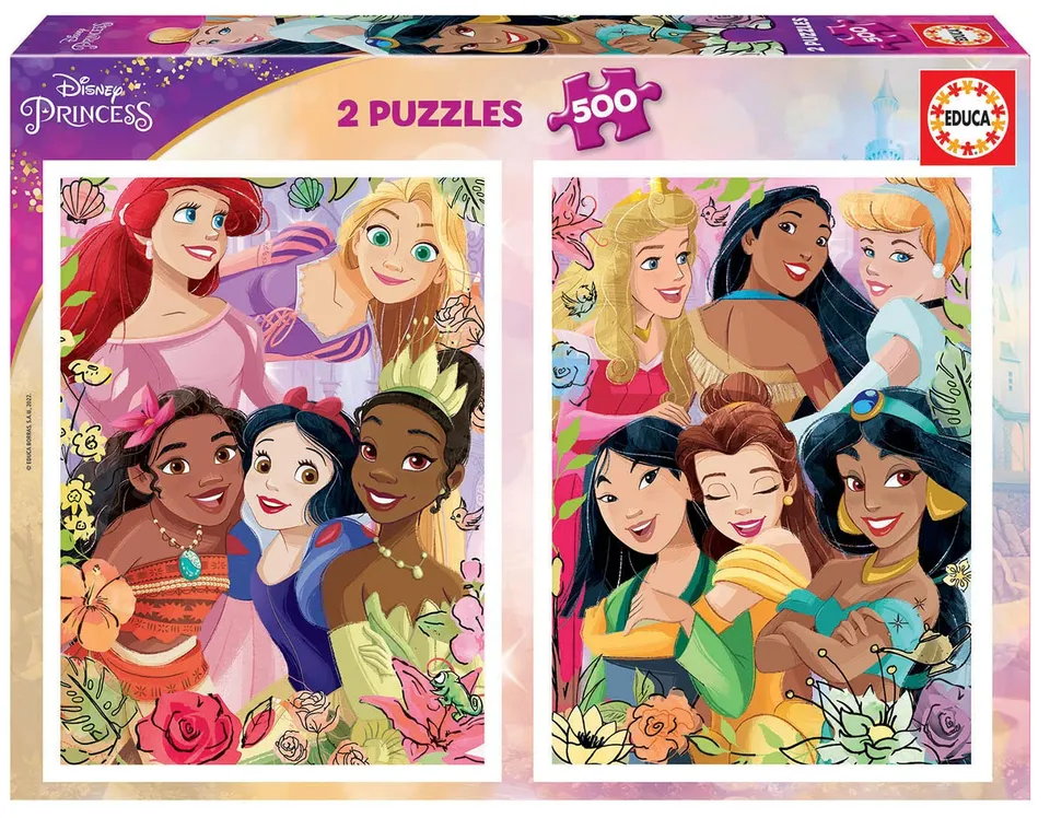 educa-19253-disney-prinzessinnen-puzzle-2x500-teile-ab-11-jahren image 1