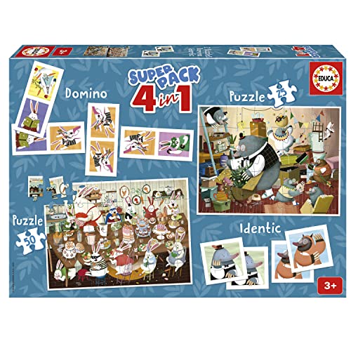 educa-waldgeschichten-kasandra-4-in-1-spiel-puzzle-memo-domino image 5