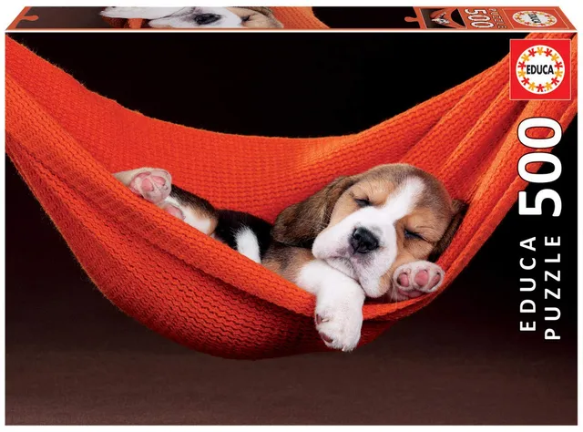 educa-18477-hundewelpe-h-ngematte-puzzle-500-teile image 1