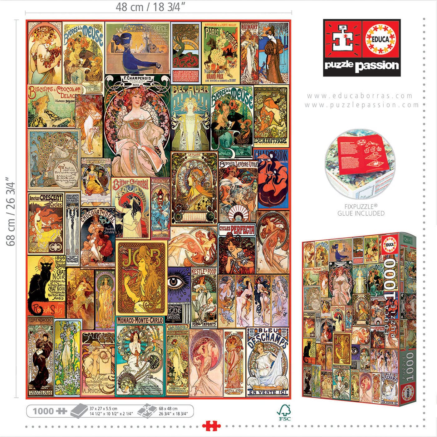 educa-19258-jugendstil-collage-puzzle-1000-teile-kunst image 3