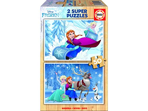 educa-eisk-nigin-16802-holzpuzzle-2x50-anna-und-elsa-ab-4-jahren image 2