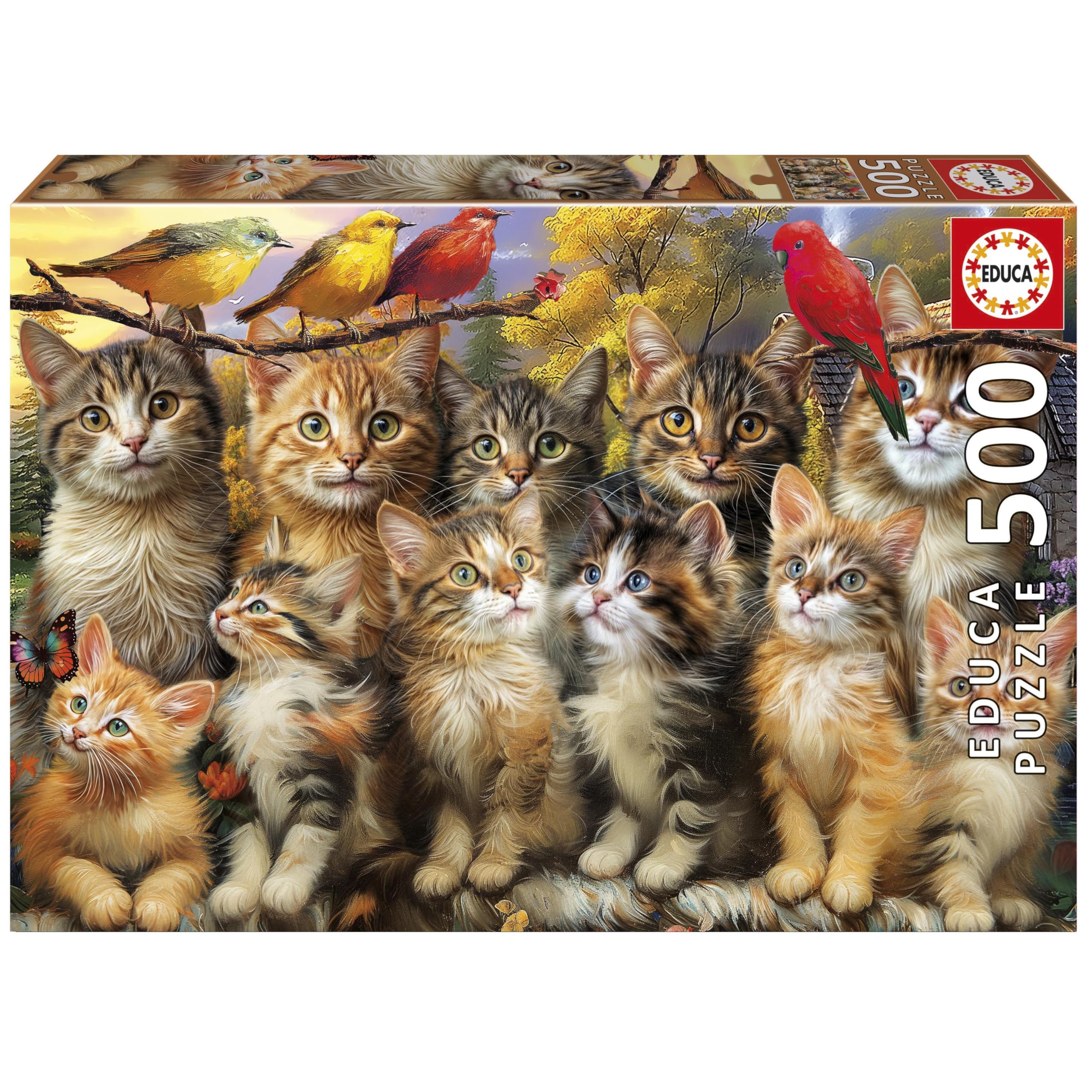 educa-20241-k-tzchen-und-v-gel-puzzle-500-teile-48x34 image 1
