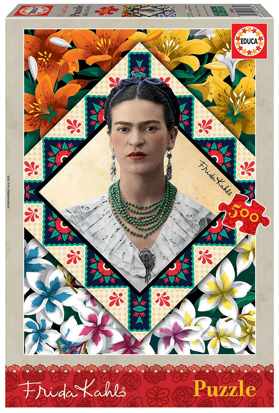 educa-18483-frida-kahlo-puzzle-500-teile-kunst image 1