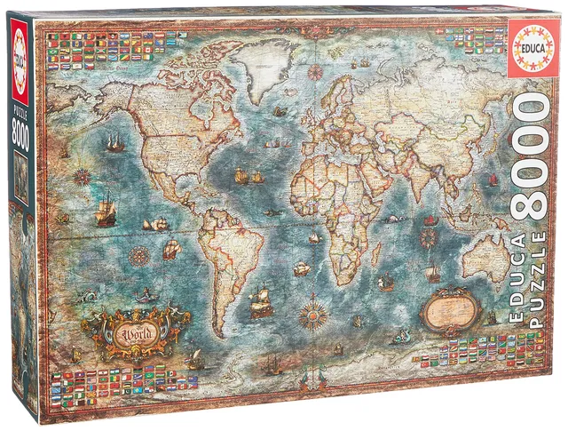 educa-antike-weltkarte-18017-puzzle-8000-teile-historische-weltkarte image 1