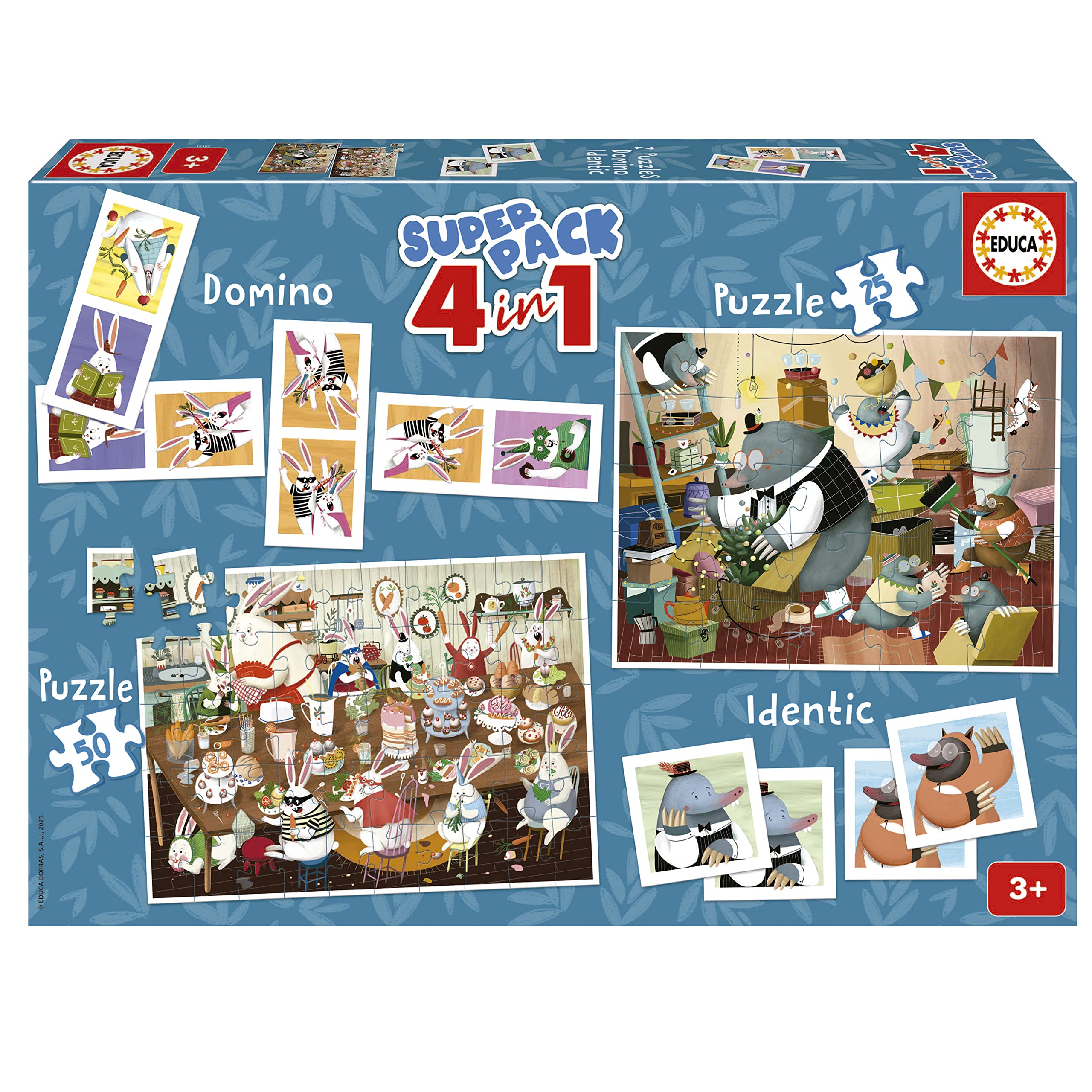 educa-waldgeschichten-kasandra-4-in-1-spiel-puzzle-memo-domino image 1