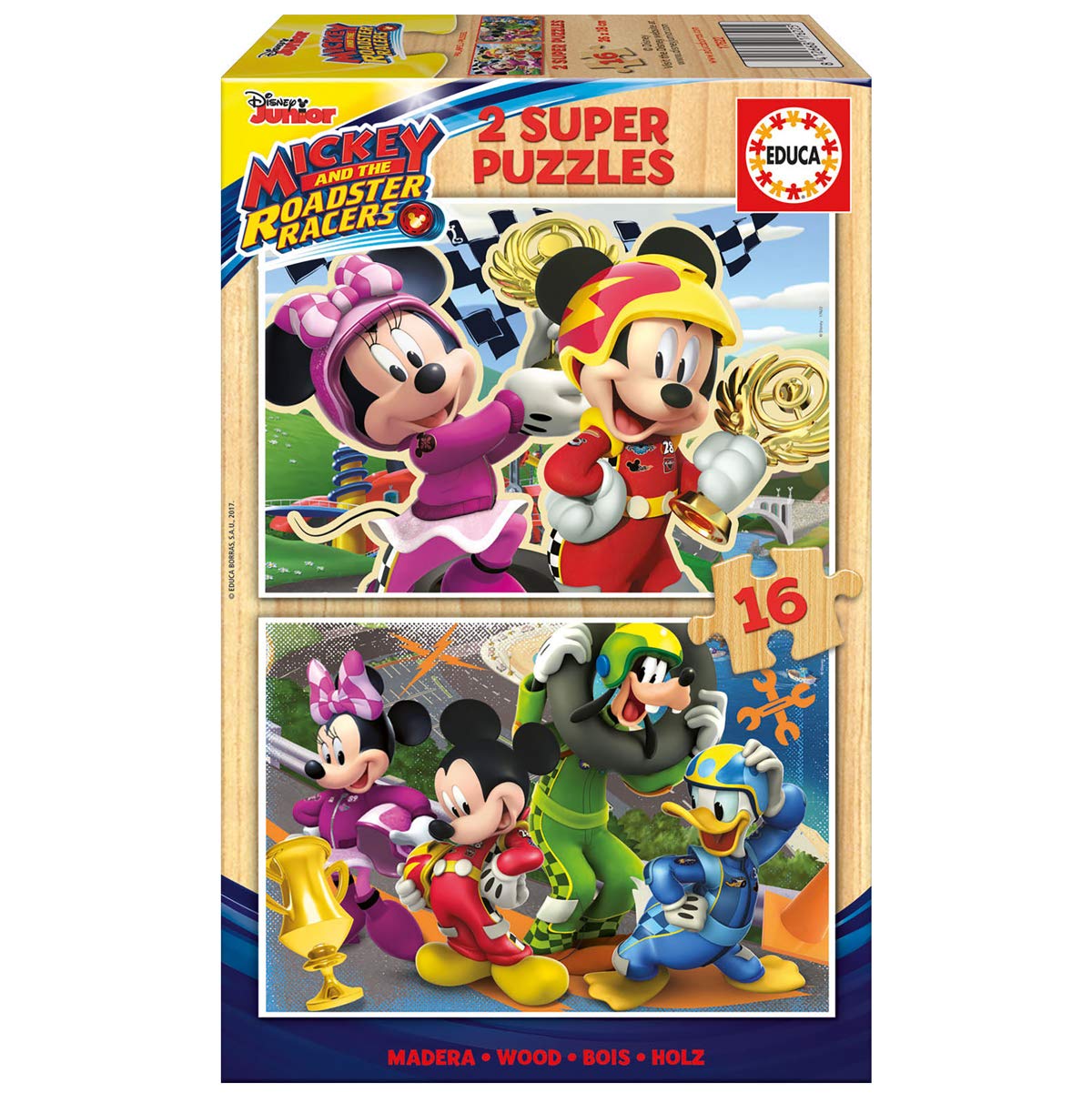 educa-17622-mickey-2x16-holzpuzzle-f-r-kinder-ab-3-jahren image 1
