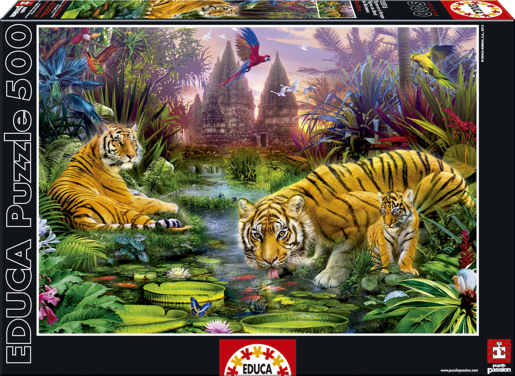 educa-15516-tiger-am-alten-fluss-puzzle-500-teile-tier image 1