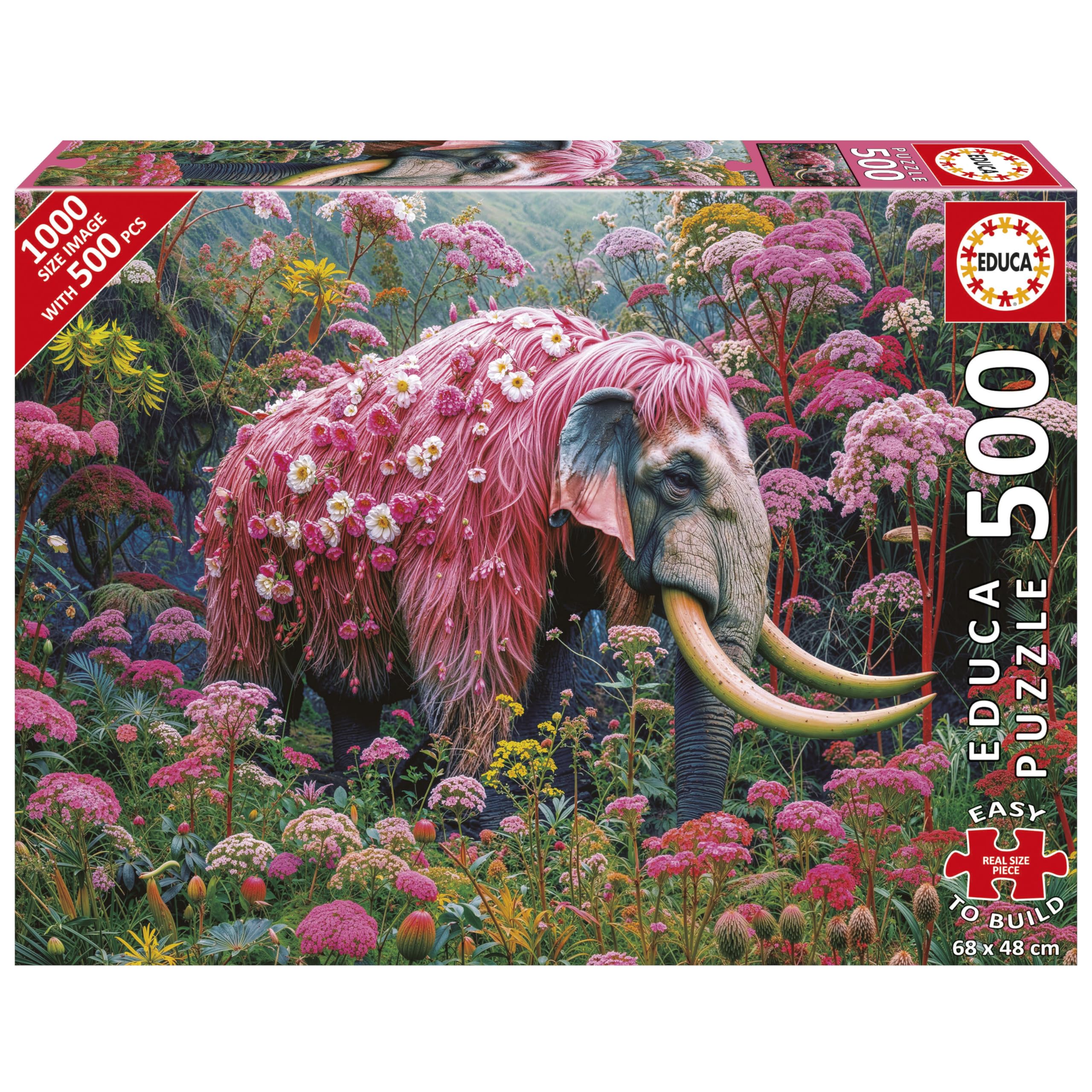 educa-floraler-elefant-20228-puzzle-500-teile-48x34-cm-ab-11-jahren image 1