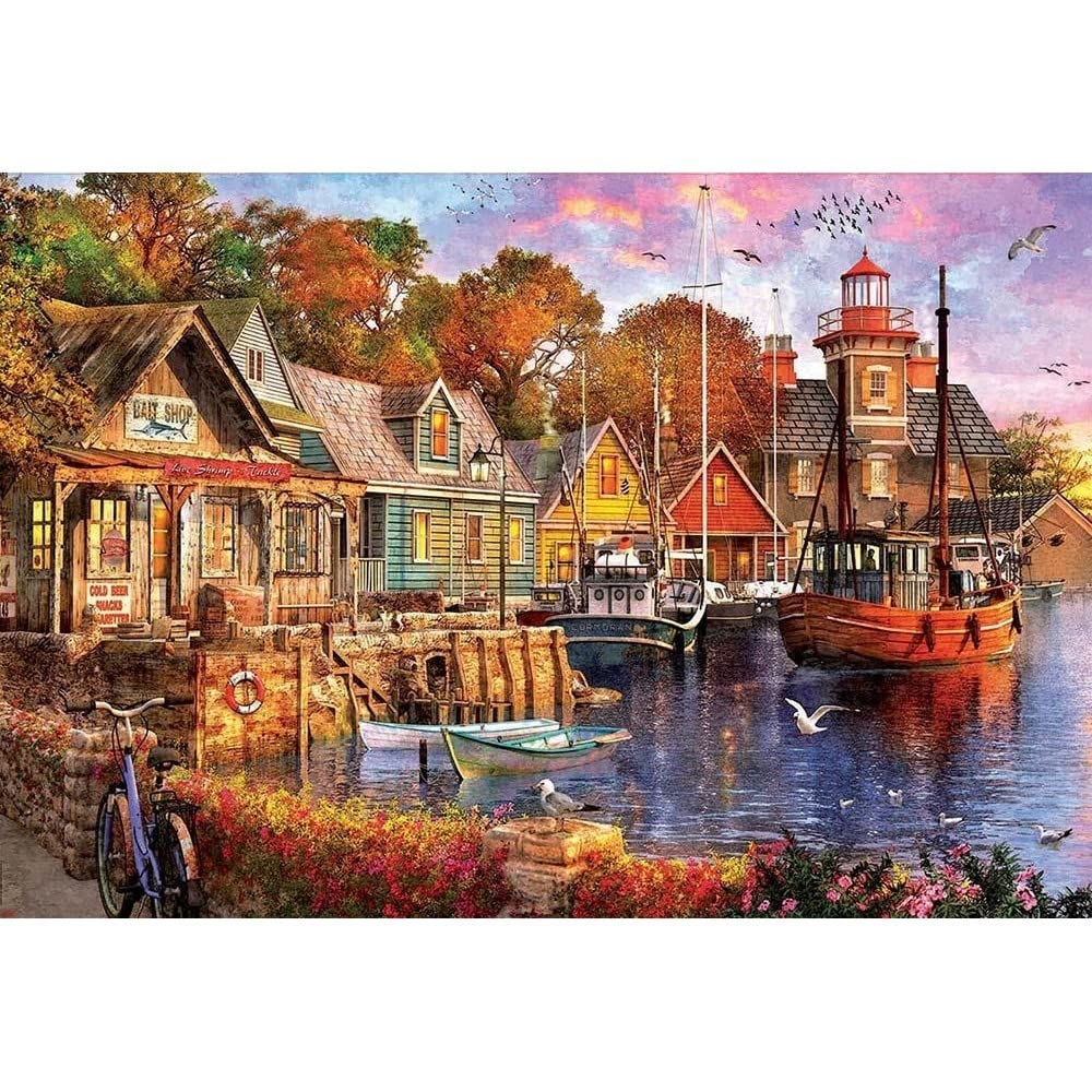 educa-18015-abends-am-hafen-puzzle-5000-teile-boote-motiv image 2